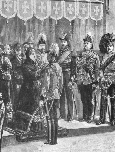 Oficiais de decoração da rainha Victoria ... em Windsor, 8 de dezembro de 1879, 1901. de Unbekannt