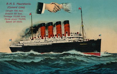 RMS Mauretania. Linha Cunard, c1930s. de Unbekannt