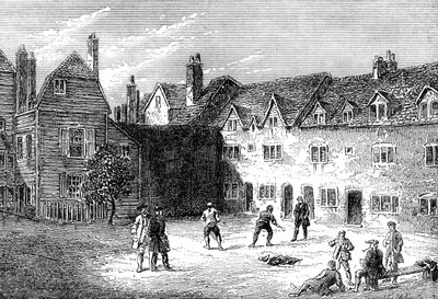 Quadra de raquetes, prisão de Marshalsea, século XIX de Unbekannt