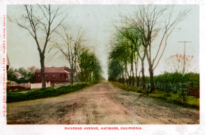 Railroad Avenue, Hayward, Califórnia, 1905 de Unbekannt