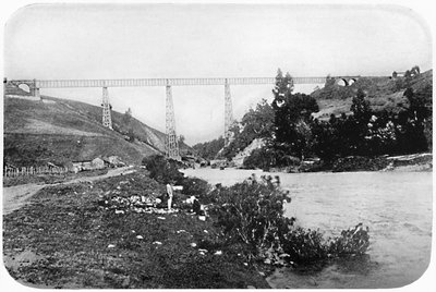 Ponte ferroviária sobre o rio Malleco, Arucania, 1911 de Unbekannt