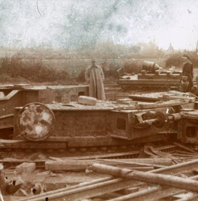 Montagem ferroviária para a arma Big Bertha, c1914-c1918 de Unbekannt