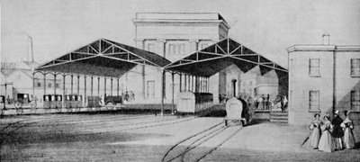 As estações de trem nos primeiros dias eram assuntos estranhamente primitivos, c1934. de Unbekannt