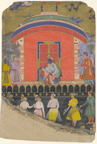 Rama Recebe Sugriva e Jambavat, os Reis Macacos e Ursos, Folio de..., ca. 1605. de Unbekannt