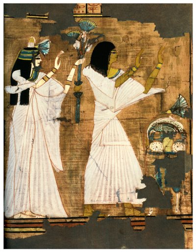 Rams e sua esposa em adoração diante de uma mesa cheia de ofertas, c1400 aC 1958 de Unbekannt