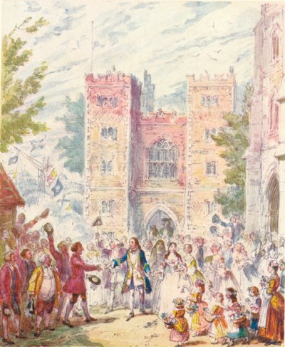 Randulph Crews Marriage com Hilda na Igreja de Lambeth, 1842, 1903. de Unbekannt