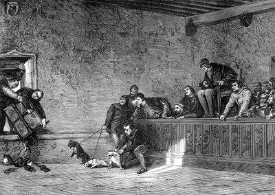 Rato lutando, recreação de Luís XI da França, 1461-1483 1882-1884 de Unbekannt