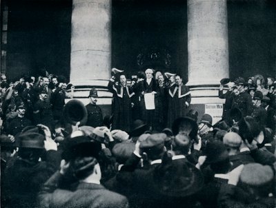 Lendo a Proclamação da Guerra contra a Turquia do Royal Exchange, Londres, 1914 de Unbekannt