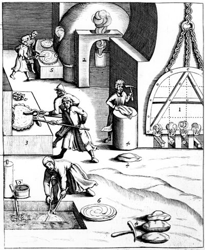 Refinando o cobre usando o processo húngaro, 1683 de Unbekannt