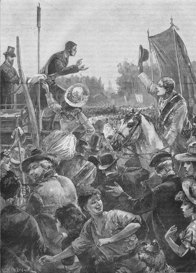 Demonstração da reforma em Hyde Park, Londres, século 19 1906 de Unbekannt