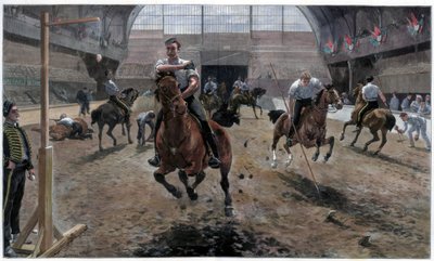 Ensaiando para o Royal Military Tournament no Agricultural Hall, Islington, Londres, 1886 de Unbekannt
