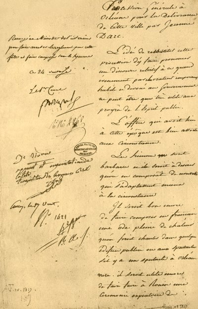 Relatório do Ministro do Interior sobre o festival de Joana D&39;Arc, 15 de março de 1803, 1921. de Unbekannt