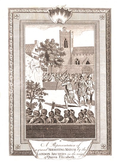 Representações da partida de tiro dos arqueiros de Londres no reinado da rainha Elizabeth, 1793 de Unbekannt