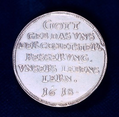 Reverso de uma medalha em comemoração ao brilhante cometa de novembro de 1618 de Unbekannt