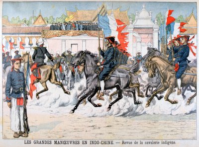 Revisão da cavalaria indígena, Indochina francesa, 1903 de Unbekannt