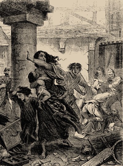 Massacre dos judeus na Renânia em 1096, 1866. de Unbekannt