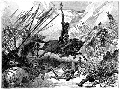 Richard I, Coeur de Lion na batalha de Arsuf, 1191, c1880 de Unbekannt