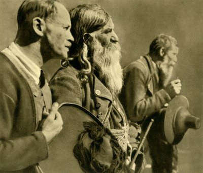 Riflemen orando, Tirol, Áustria, c1935. de Unbekannt