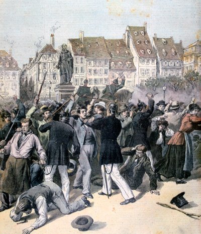 Revolta em Place Kléber, Estrasburgo, 1893 de Unbekannt
