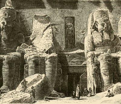 Templos de pedra em Abousimbel, 1890. de Unbekannt