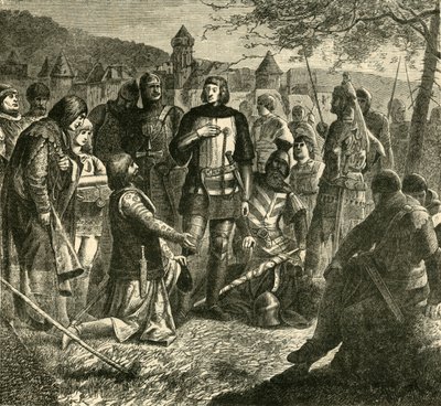 Rodolph de Habsburgo, recebendo as notícias de sua eleição como soberano da Alemanha 1273, 1890. de Unbekannt