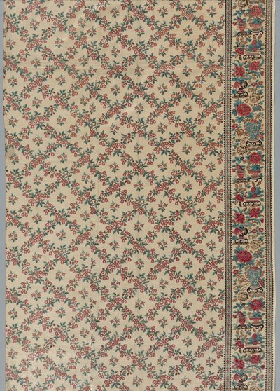 Chintz envidraçado com rolo e estampado com desenho de flores e vasos, de 1800. de Unbekannt