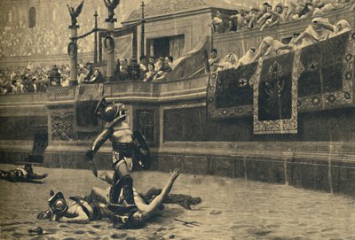 Roma - Coliseu - Polegar para baixo em uma luta de gladiadores, 1910 de Unbekannt