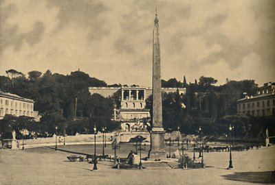 Roma - Obelisco, fontes e praça do Popolo. - Terraços do parque público Pincio, 1910 de Unbekannt