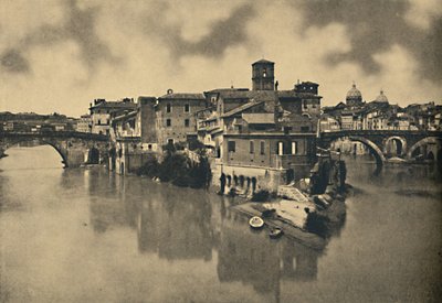 Roma - Ilha Tiberina e as antigas pontes Caestius e Fabritius, 1910 de Unbekannt