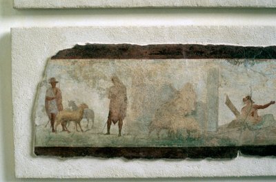 Romanos agricultores com ovelhas de Unbekannt