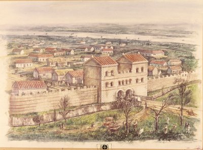 Portão romano em Newgate, cidade de Londres de Unbekannt