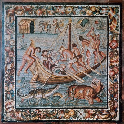 Mosaico romano de um ferry-boat, século II de Unbekannt