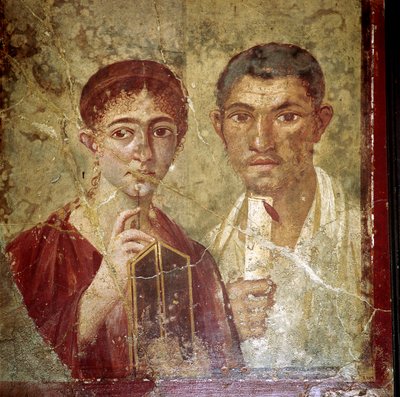 Pintura de retrato romano de Terentius Neo e sua esposa, Pompeia, Itália de Unbekannt