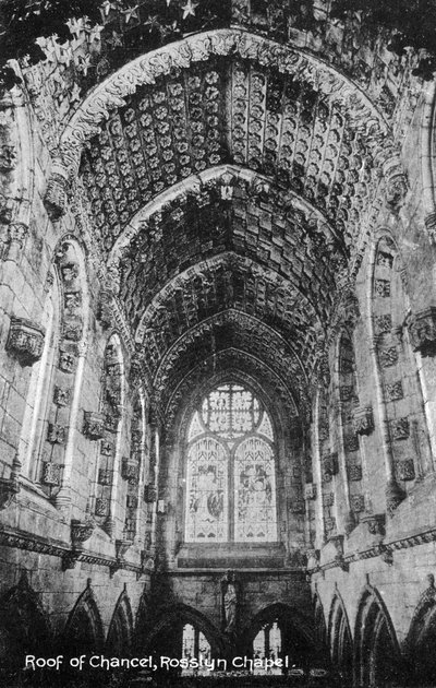 Telhado da capela-mor, capela de Rosslyn, Midlothian, Escócia, século XX de Unbekannt