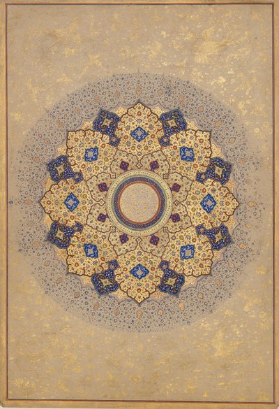 Roseta com os nomes e títulos de Shah Jahan, fólio do álbum Shah Jahan, ca. 1645. de Unbekannt