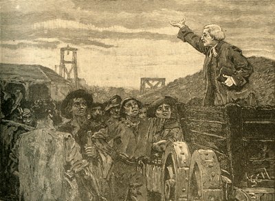 Rowland Hill pregando aos mineiros de Kingswood, Bristol, c1772 c1890. de Unbekannt