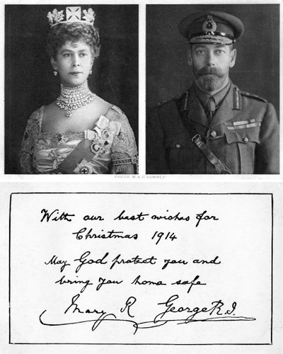 Cartão de saudação de Natal real para as tropas britânicas, 1914 de Unbekannt