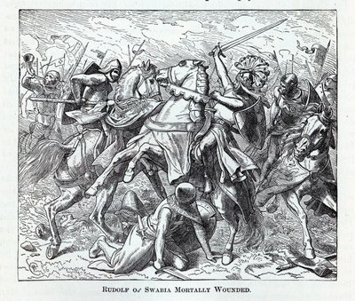 Rudolf da Suábia mortalmente ferido, 1882 de Unbekannt
