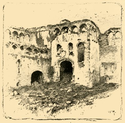 Ruínas do Palácio dos Bispos, 1898. de Unbekannt