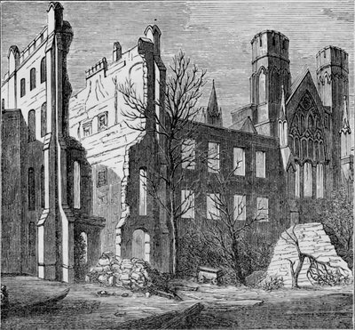 Ruínas das Casas do Parlamento, após o incêndio em 1834, c1850s. de Unbekannt