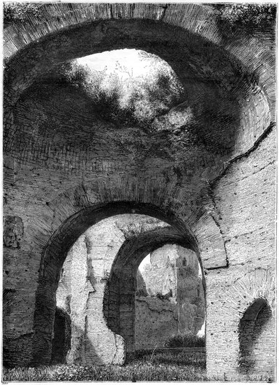 Ruínas dos banhos termais de Caracalla, Roma, 1886 de Unbekannt