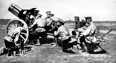 Obus russo em prática fogo, Primeira Guerra Mundial, 1914 de Unbekannt