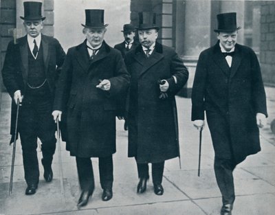 Ministro das Finanças da Rússia na Inglaterra: M. Bark a caminho da Câmara dos Comuns, 1914 de Unbekannt