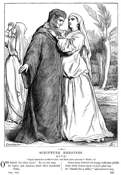 Ruth abraçando sua sogra, 1873 de Unbekannt