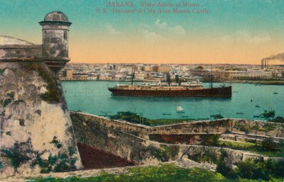 SS Havana e cidade do Castelo de Morro, Havana, Cuba, c1910 de Unbekannt
