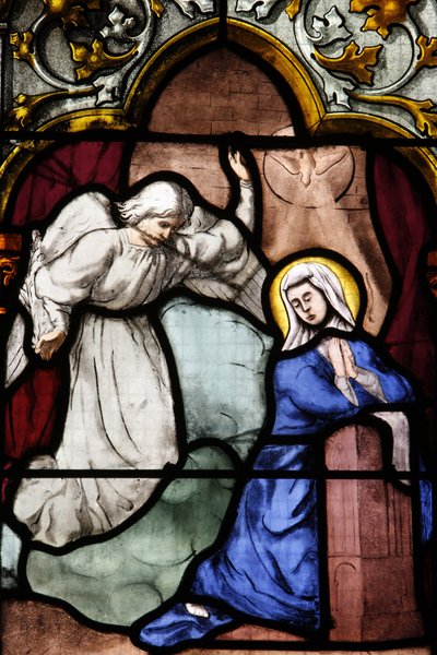 Catedral de Saint-Corentin (Saint Corentin), Quimper Stained glass : a Anunciação, Quimper, França de Unbekannt