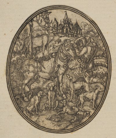 Saint Eustace reduziu a cópia reversa em oval.nd de Unbekannt