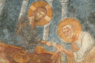 Afresco da Igreja de São Nicolau : Jesus com o apóstolo Myra Turquie de Unbekannt
