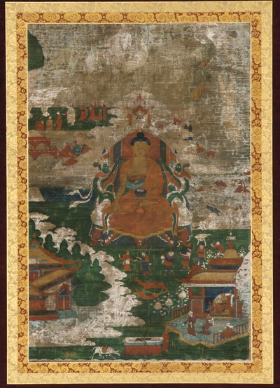 Sakyamuni entronizado e cenas biográficas, século XVIII. de Unbekannt