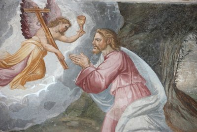 A igreja de San Jerónimo. Jesus orando no Jardim do Getsêmani, no Monte das Oliveiras Madrid Espanha de Unbekannt